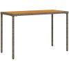 Trädgårdsbord med akaciaträ grå 115x54x74 cm konstrotting vidaXL – miniatyr 2