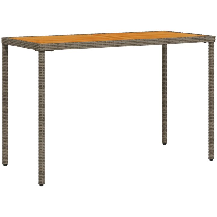 Trädgårdsbord med akaciaträ grå 115x54x74 cm konstrotting vidaXL – bild 2