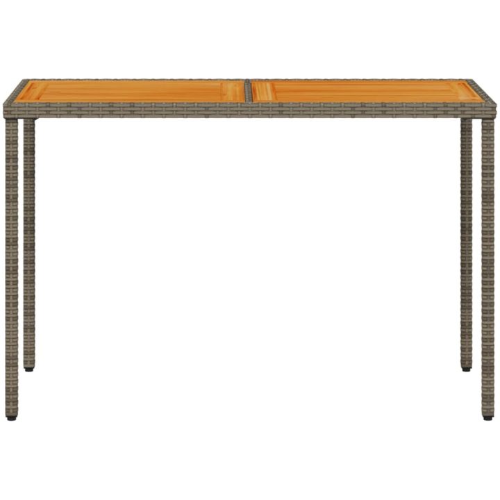 Trädgårdsbord med akaciaträ grå 115x54x74 cm konstrotting vidaXL – bild 4
