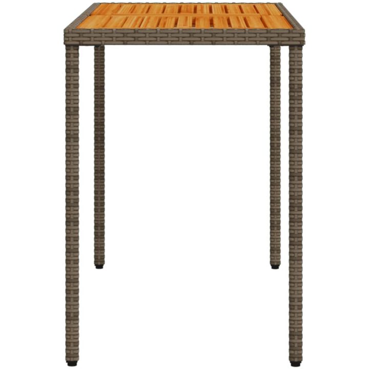 Trädgårdsbord med akaciaträ grå 115x54x74 cm konstrotting vidaXL – bild 5