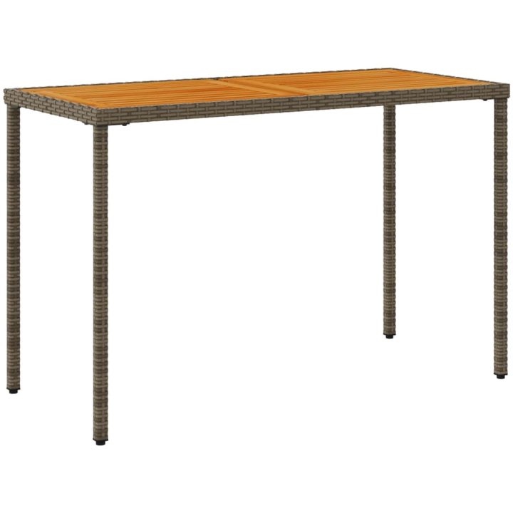 Trädgårdsbord med akaciaträ grå 115x54x74 cm konstrotting vidaXL – bild 6