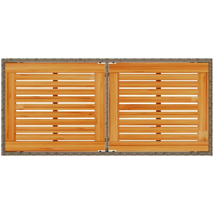 Trädgårdsbord med akaciaträ grå 115x54x74 cm konstrotting vidaXL – bild 7