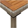 Trädgårdsbord med akaciaträ grå 115x54x74 cm konstrotting vidaXL – miniatyr 8