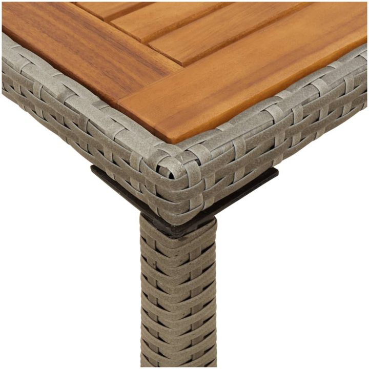 Trädgårdsbord med akaciaträ grå 115x54x74 cm konstrotting vidaXL – bild 8