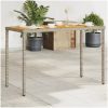 Trädgårdsbord med akaciaträ grå 115x54x74 cm konstrotting vidaXL – miniatyr 1