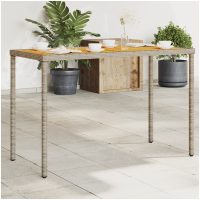 Trädgårdsbord med akaciaträ grå 115x54x74 cm konstrotting vidaXL