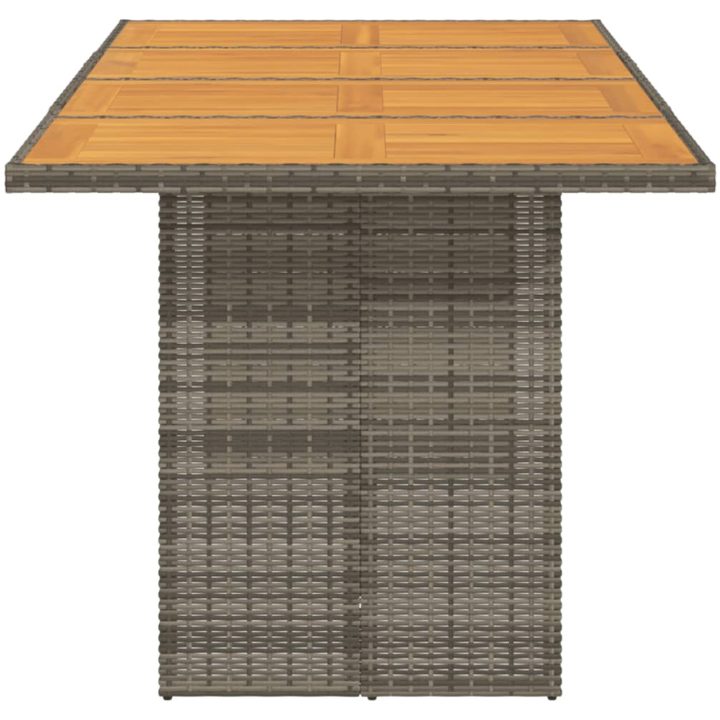 Trädgårdsbord med akaciaträ grå 190x80x74 cm konstrotting vidaXL – bild 4