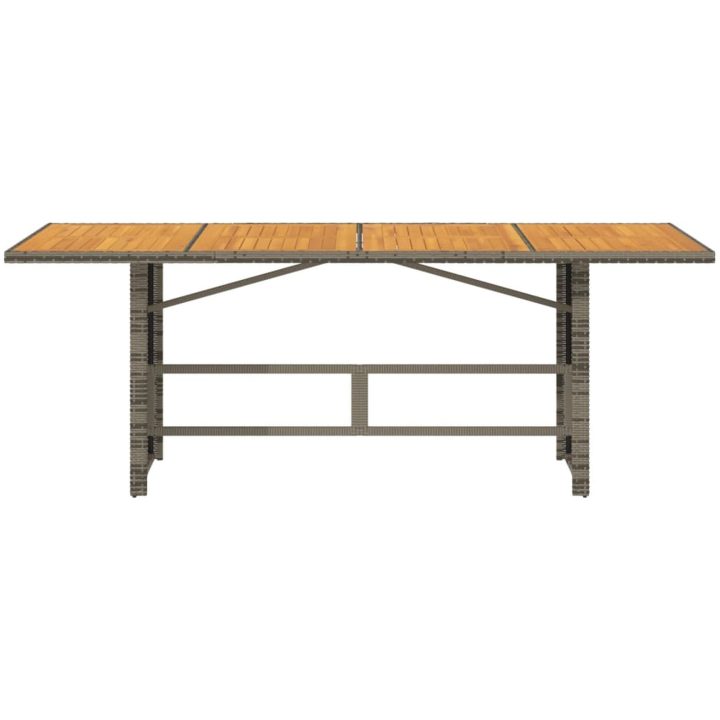 Trädgårdsbord med akaciaträ grå 190x80x74 cm konstrotting vidaXL – bild 6