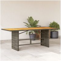 Trädgårdsbord med akaciaträ grå 190x80x74 cm konstrotting vidaXL