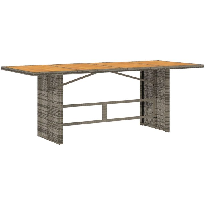 Trädgårdsbord med akaciaträ grå 190x80x75 cm konstrotting vidaXL – bild 2