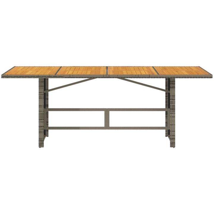 Trädgårdsbord med akaciaträ grå 190x80x75 cm konstrotting vidaXL – bild 4