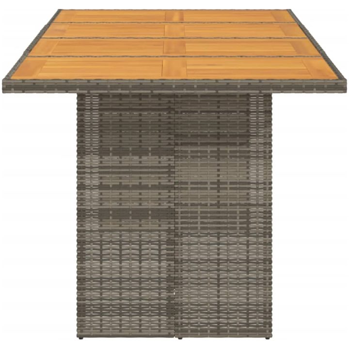 Trädgårdsbord med akaciaträ grå 190x80x75 cm konstrotting vidaXL – bild 5
