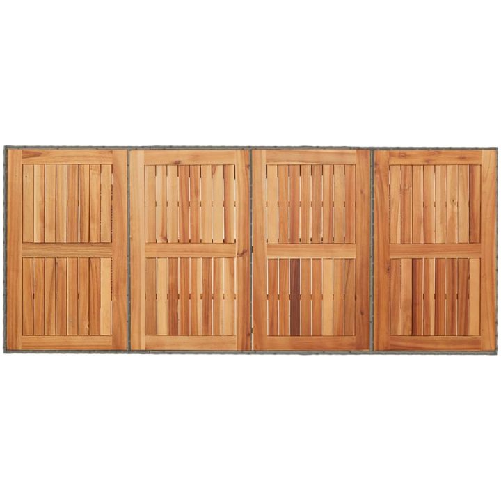 Trädgårdsbord med akaciaträ grå 190x80x75 cm konstrotting vidaXL – bild 7