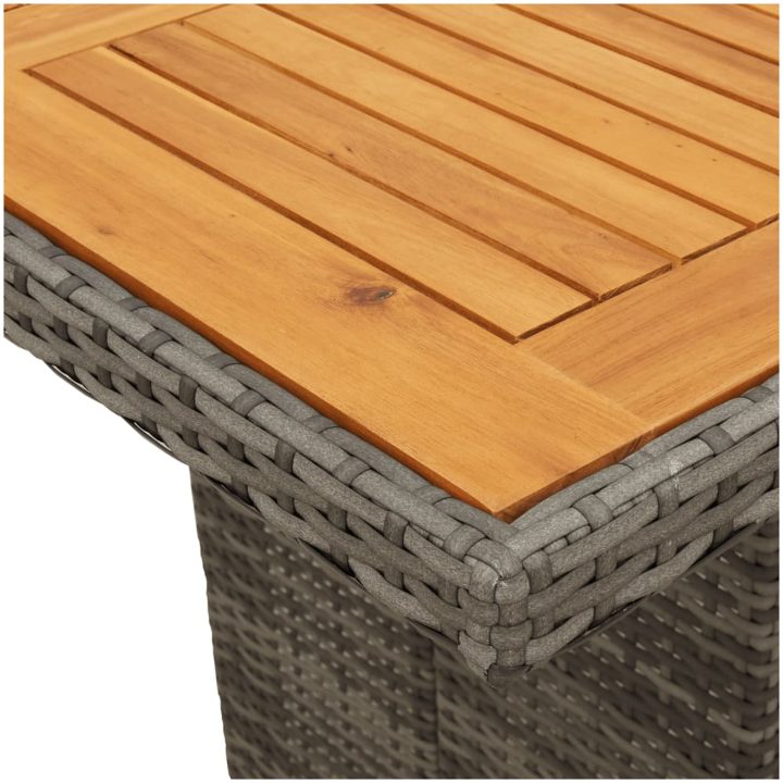 Trädgårdsbord med akaciaträ grå 190x80x75 cm konstrotting vidaXL – bild 8