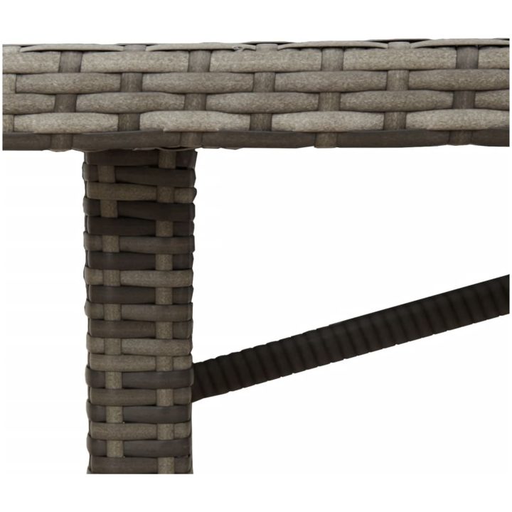 Trädgårdsbord med akaciaträ grå 190x80x75 cm konstrotting vidaXL – bild 9