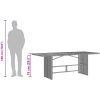 Trädgårdsbord med akaciaträ grå 190x80x75 cm konstrotting vidaXL – miniatyr 10