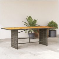 Trädgårdsbord med akaciaträ grå 190x80x75 cm konstrotting vidaXL