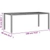 Trädgårdsbord med akaciaträ grå 190x90x75 cm konstrotting vidaXL – miniatyr 11