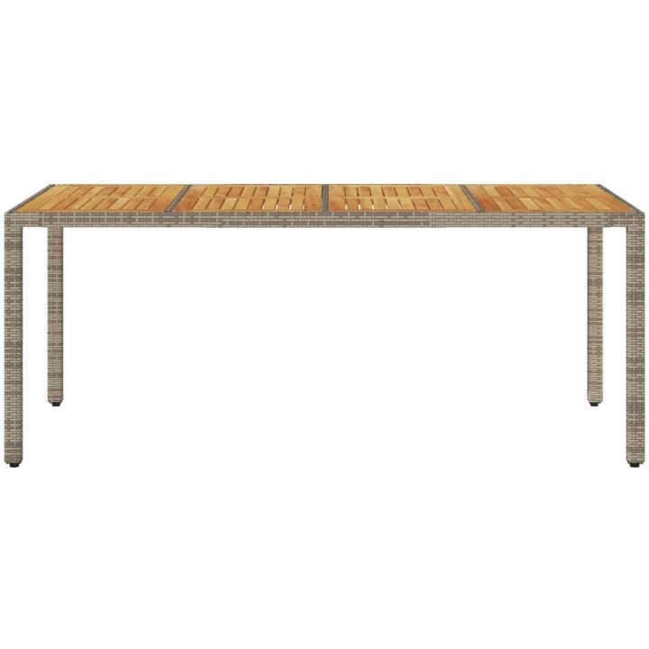 Trädgårdsbord med akaciaträ grå 190x90x75 cm konstrotting vidaXL – bild 4