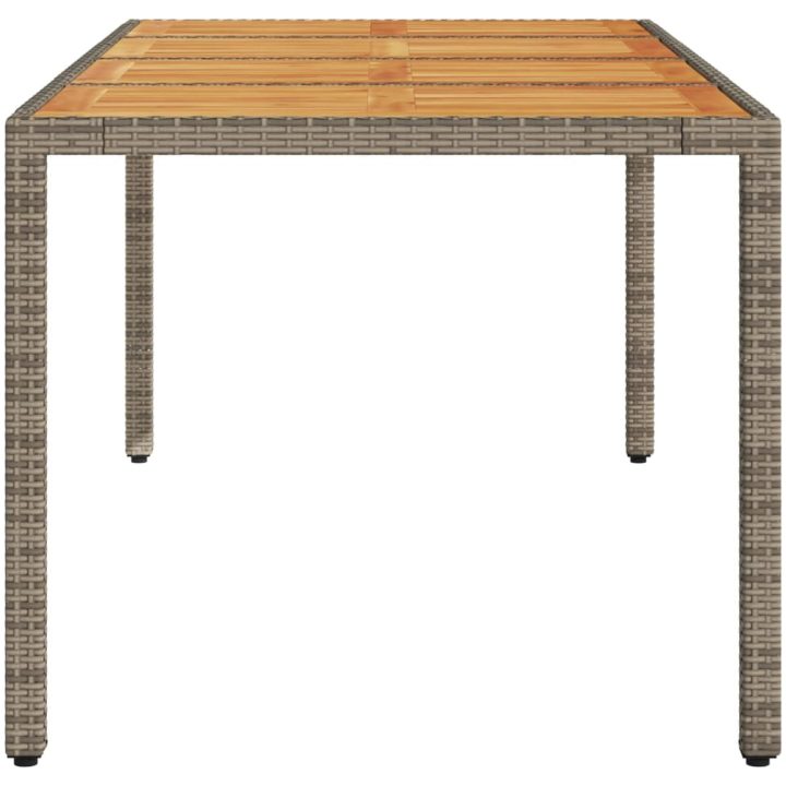 Trädgårdsbord med akaciaträ grå 190x90x75 cm konstrotting vidaXL – bild 5