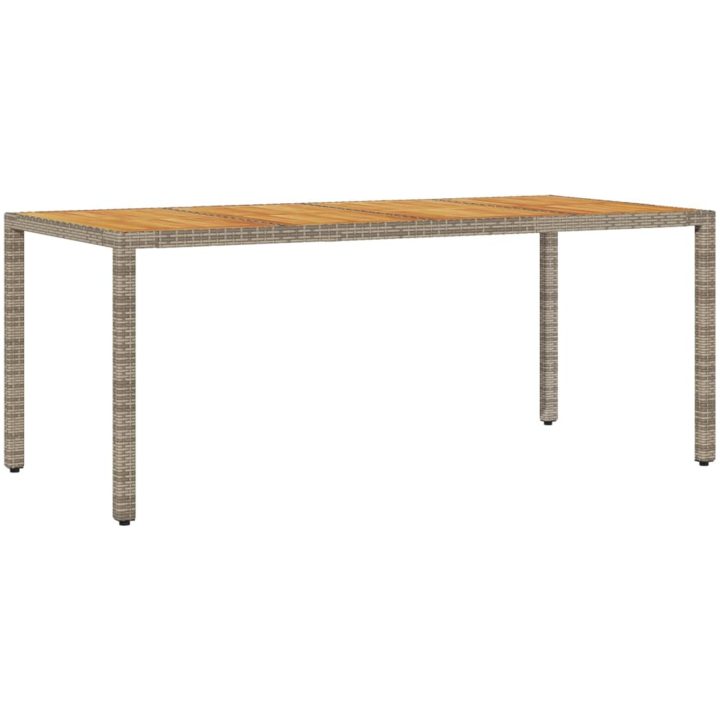 Trädgårdsbord med akaciaträ grå 190x90x75 cm konstrotting vidaXL – bild 6