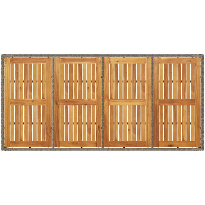 Trädgårdsbord med akaciaträ grå 190x90x75 cm konstrotting vidaXL – bild 7