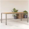 Trädgårdsbord med akaciaträ grå 190x90x75 cm konstrotting vidaXL – miniatyr 1
