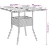 Trädgårdsbord med akaciaträ grå 80x80x75 cm konstrotting vidaXL – miniatyr 11