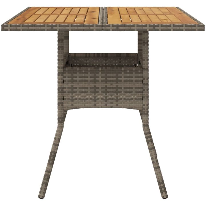 Trädgårdsbord med akaciaträ grå 80x80x75 cm konstrotting vidaXL – bild 4
