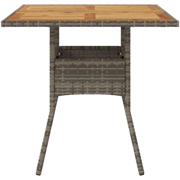 Trädgårdsbord med akaciaträ grå 80x80x75 cm konstrotting vidaXL – bild 5