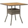 Trädgårdsbord med akaciaträ grå 80x80x75 cm konstrotting vidaXL – miniatyr 6