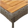 Trädgårdsbord med akaciaträ grå 80x80x75 cm konstrotting vidaXL – miniatyr 8