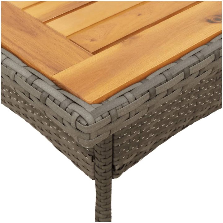 Trädgårdsbord med akaciaträ grå 80x80x75 cm konstrotting vidaXL – bild 8