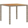 Trädgårdsbord med akaciaträ grå konstrotting vidaXL 90 x 90 x 75 cm – miniatyr 2