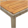 Trädgårdsbord med akaciaträ grå konstrotting vidaXL 90 x 90 x 75 cm – miniatyr 8