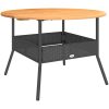 Trädgårdsbord med akaciaträ svart ⌀110x71 cm konstrotting vidaXL – miniatyr 2