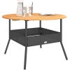 Trädgårdsbord med akaciaträ svart ⌀110x71 cm konstrotting vidaXL – miniatyr 4