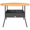 Trädgårdsbord med akaciaträ svart ⌀110x71 cm konstrotting vidaXL – miniatyr 5