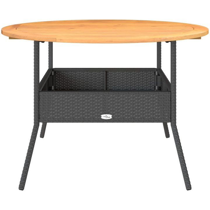 Trädgårdsbord med akaciaträ svart ⌀110x71 cm konstrotting vidaXL – bild 5