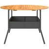 Trädgårdsbord med akaciaträ svart ⌀110x71 cm konstrotting vidaXL – miniatyr 6