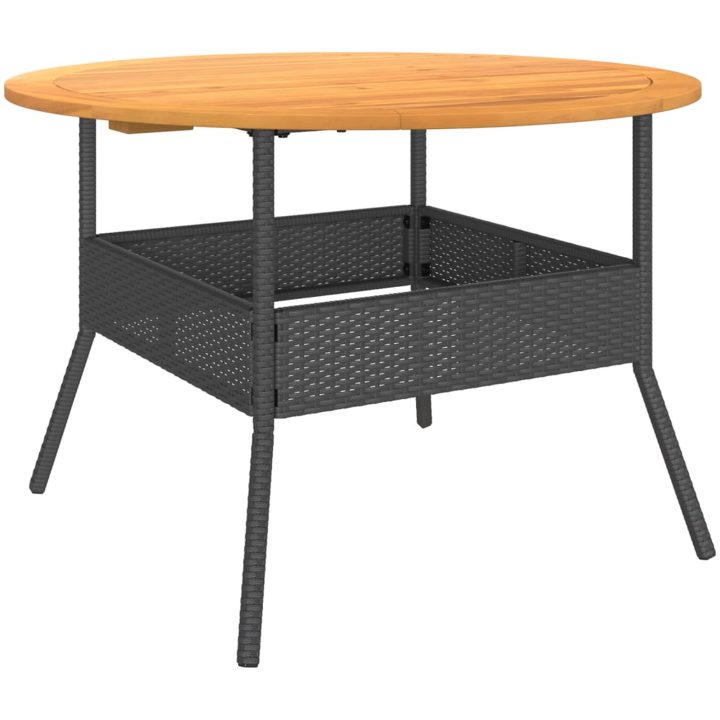 Trädgårdsbord med akaciaträ svart ⌀110x71 cm konstrotting vidaXL – bild 7