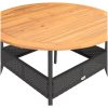 Trädgårdsbord med akaciaträ svart ⌀110x71 cm konstrotting vidaXL – miniatyr 8