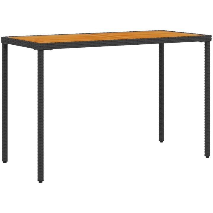 Trädgårdsbord med akaciaträ svart 115x54x74 cm konstrotting vidaXL – bild 2