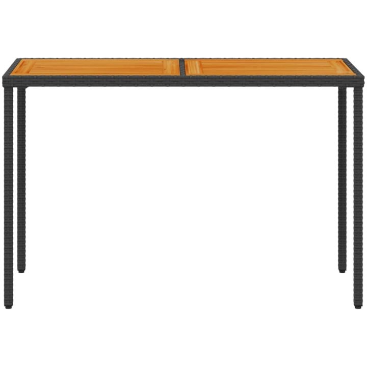 Trädgårdsbord med akaciaträ svart 115x54x74 cm konstrotting vidaXL – bild 4