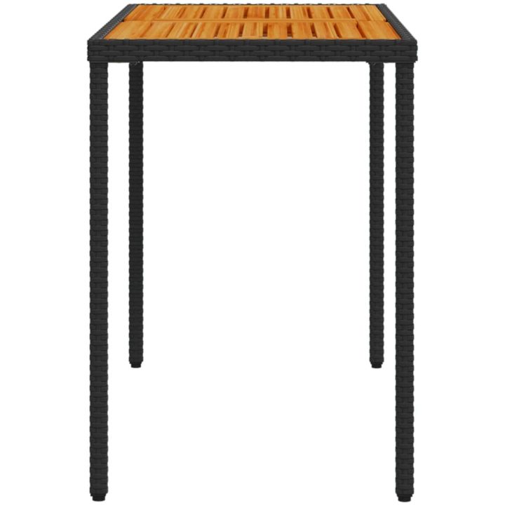 Trädgårdsbord med akaciaträ svart 115x54x74 cm konstrotting vidaXL – bild 5