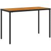 Trädgårdsbord med akaciaträ svart 115x54x74 cm konstrotting vidaXL – miniatyr 6