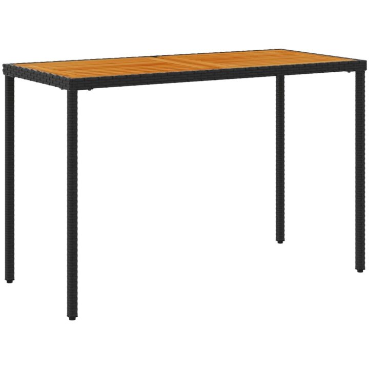 Trädgårdsbord med akaciaträ svart 115x54x74 cm konstrotting vidaXL – bild 6