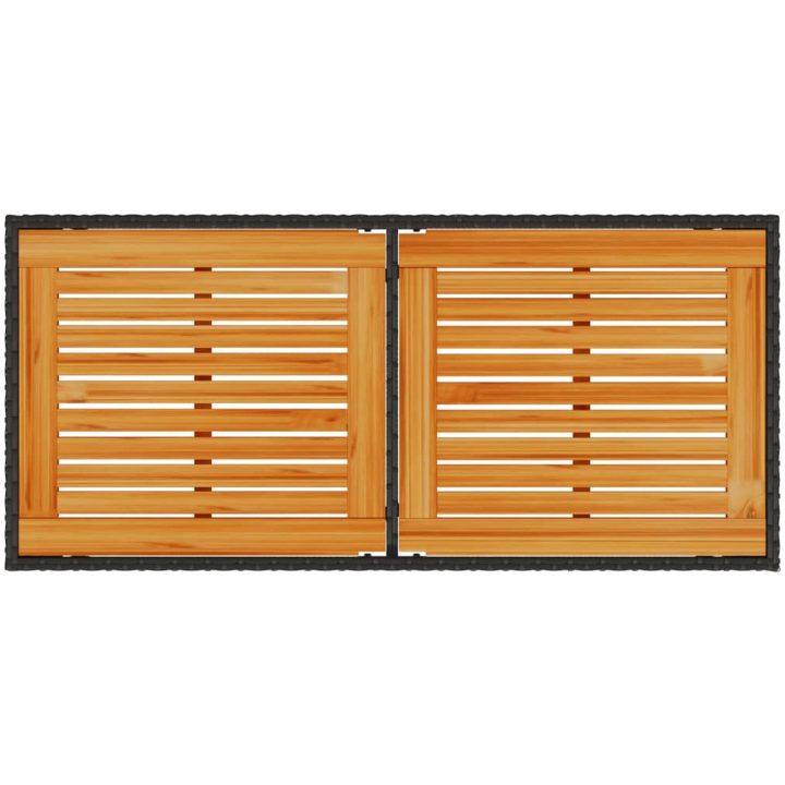 Trädgårdsbord med akaciaträ svart 115x54x74 cm konstrotting vidaXL – bild 7