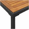 Trädgårdsbord med akaciaträ svart 115x54x74 cm konstrotting vidaXL – miniatyr 8