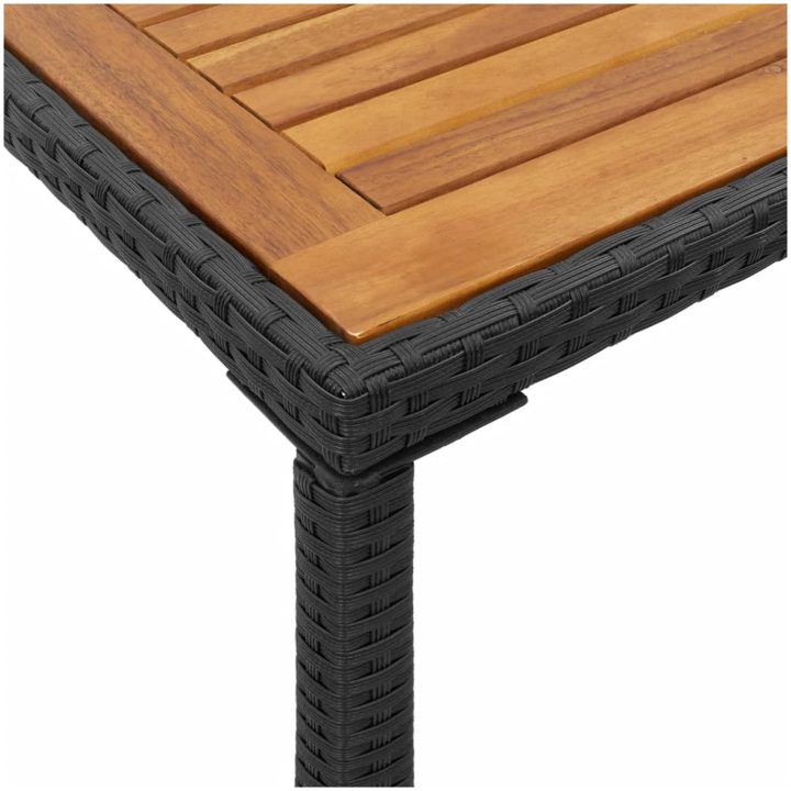Trädgårdsbord med akaciaträ svart 115x54x74 cm konstrotting vidaXL – bild 8
